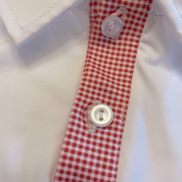 SET Athletics Parker Performance Polo with Candy Apple Red Microgingham - Picture 2 of 5